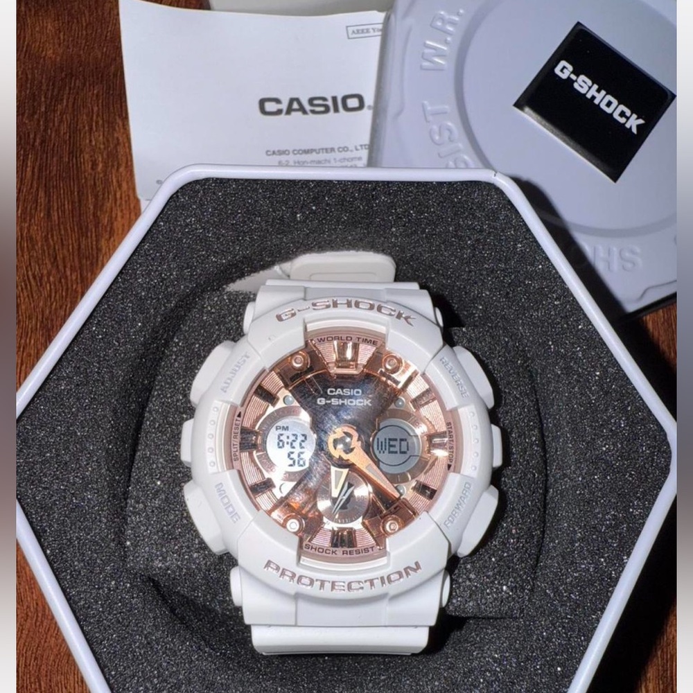 Unisex rose gold analog-digital watch Casio G-shock (5518) GMA-S120MF